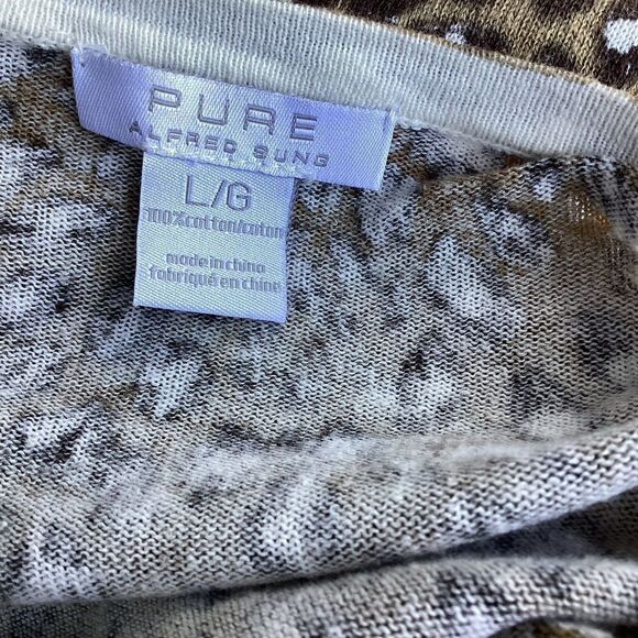 Pure Alfred Sung animal print cardigan sweater large.  0501 - Picture 6 of 7